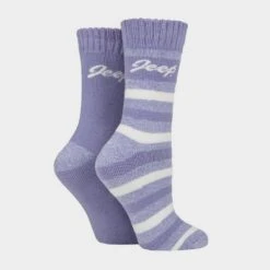 Jeep Women's Thermal Stripey Socks (2 Pack)