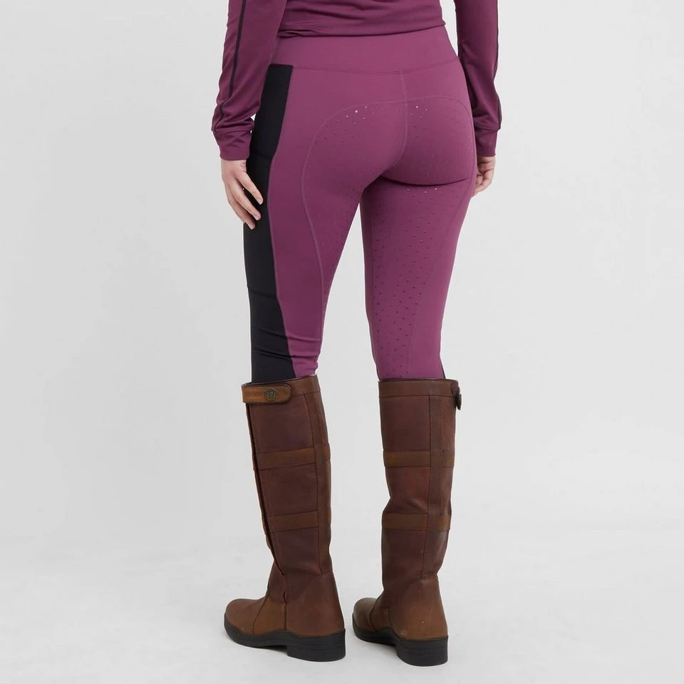 Women's Full Seat Riding Tights In Wine 2 Women's Full Seat Riding Tights In Wine - Image 2